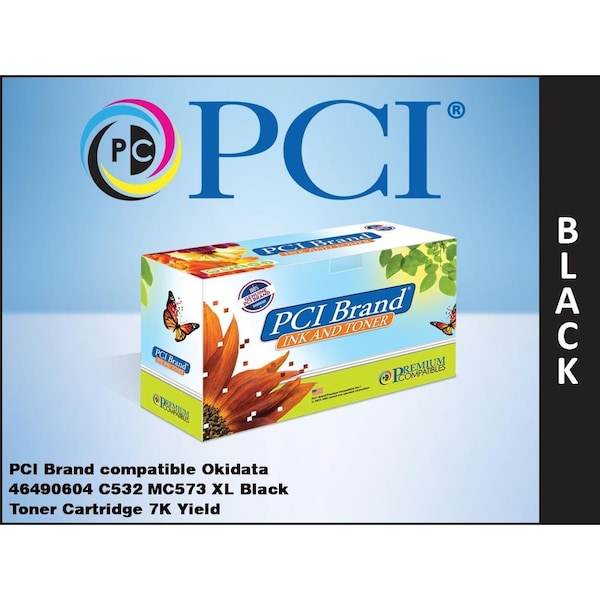 Pci Compatible Okidata 46490604 XL Black Toner 7K Page Yield for Okidata C532, C532dn, MC573, MC573dn 46490604-PCI - main